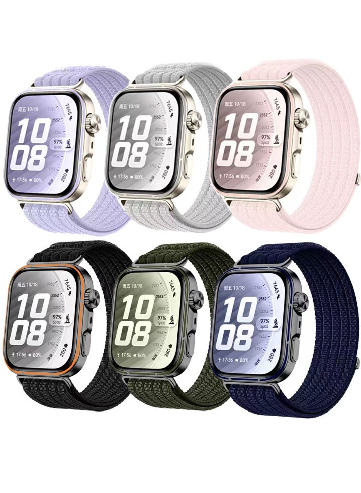 Compare 6 Pcs for Huawei Watch Fit 5 Pro54 Pro43 Pro3 smartwatch strap, cloudsensing breathable woven loop replacement band. PurpleGrayPinkBlackGreenBlue at KSA Price
