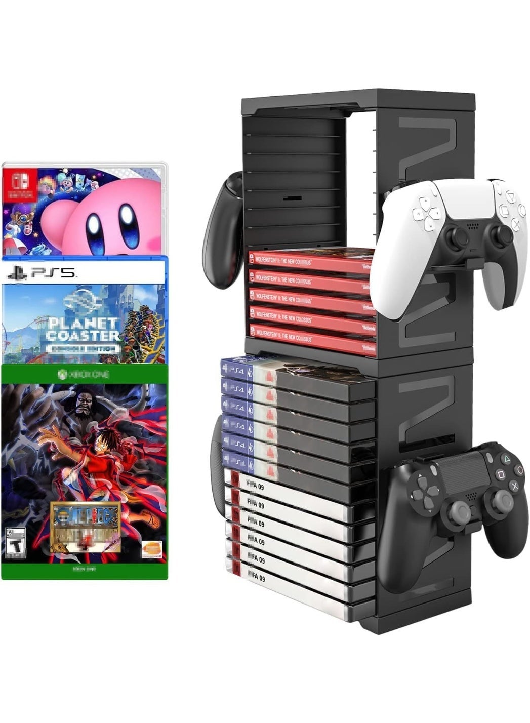 Compare YOUWE7 Game Storage Tower Universal Video Game Storage,Game Card Box Holder Vertical Stand for 24 Games Storage ABS Stand Compatible with PS5 PS4 Xbox Nintendo Switch Games Gamer Gifts at KSA Price