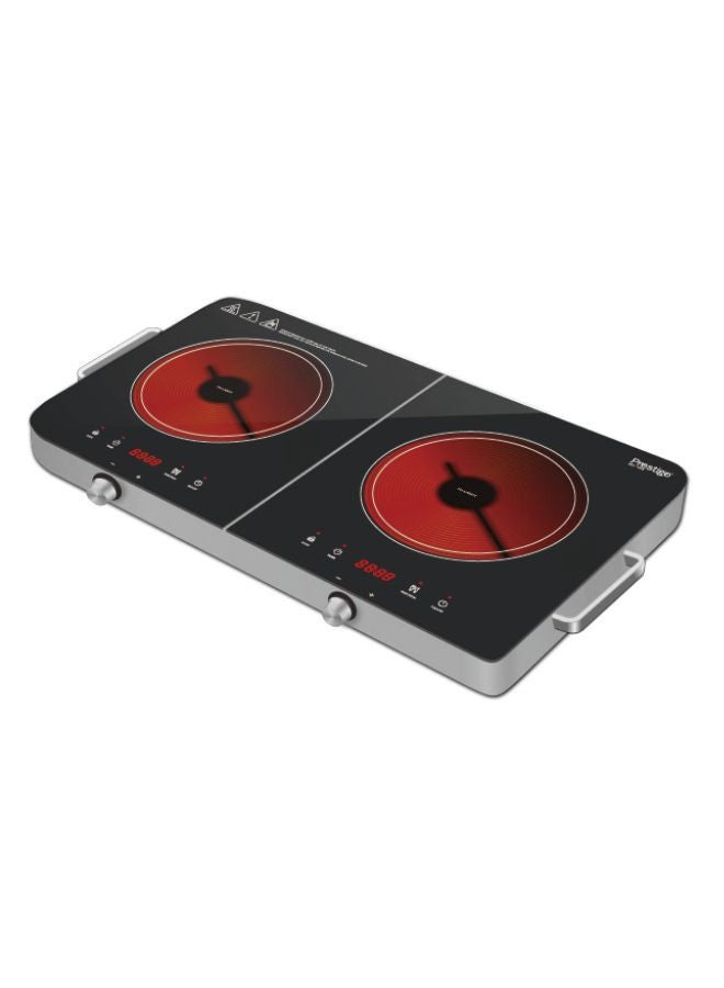 Compare Double Infrared Cooker 2800W | Touch and Knob control Induction Cooker with Over Heat Protection | Induction cooker 2 Burner 2800 W PR81536 White at KSA Price