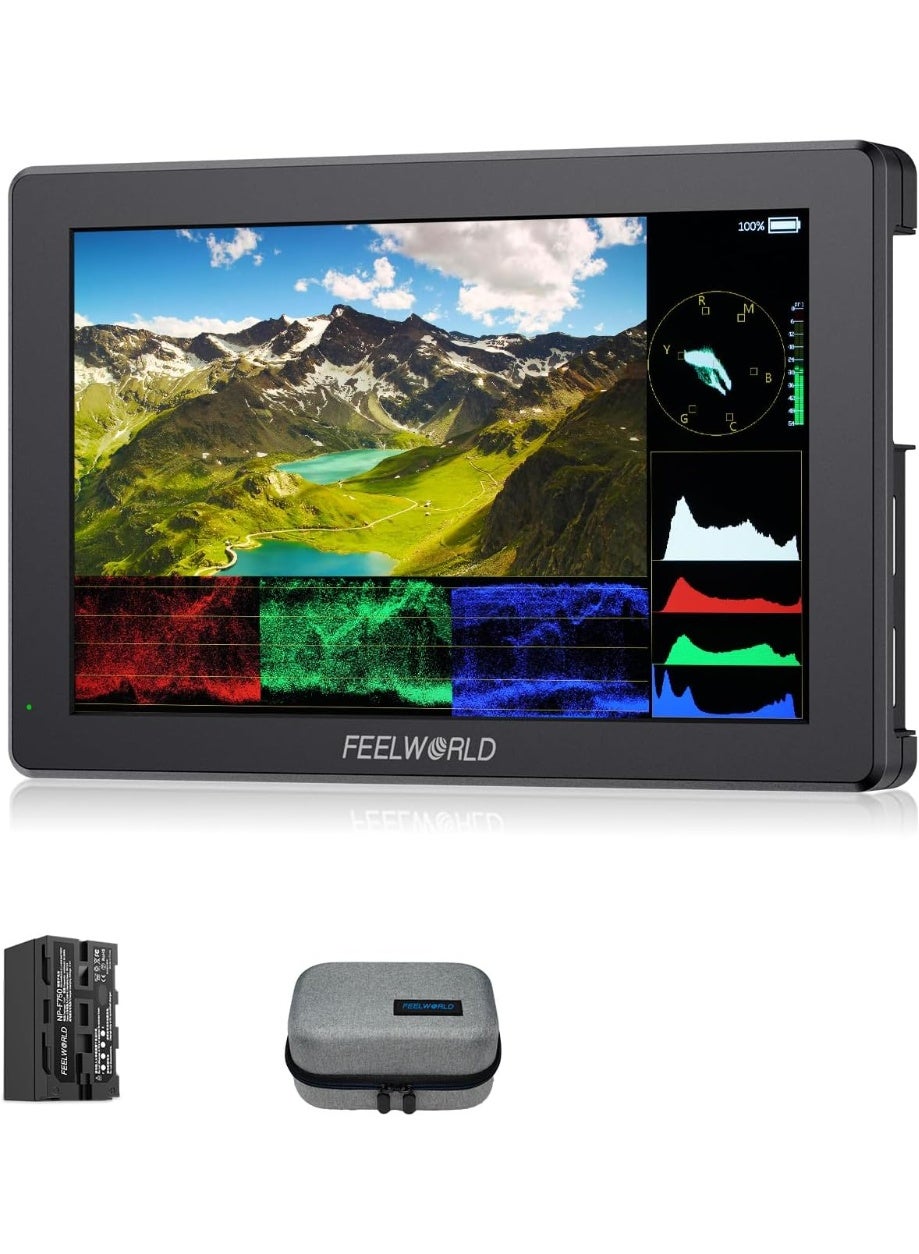 Compare FEELWORLD T7 PRO 7 Inch 2000nit Aluminium Camera Field Video Monitor Ultra Bright 1920x1200 IPS 4K HDMI 60 Waveform LUT HDR with F750 4400mAh Battery and Bag at KSA Price