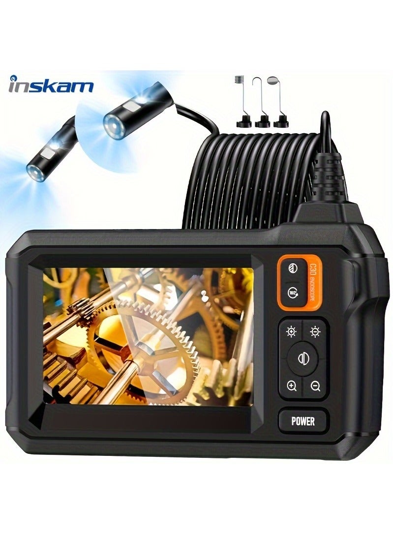 Compare Dual Lens Borescope,4.3”Industrial Endoscope Camera with Light,1080P HD Inspection Camera,IP67 Waterproof Snake Camera with 9 LED Lights,Scope Camera for HomePipeAutomotive16.5FT at KSA Price