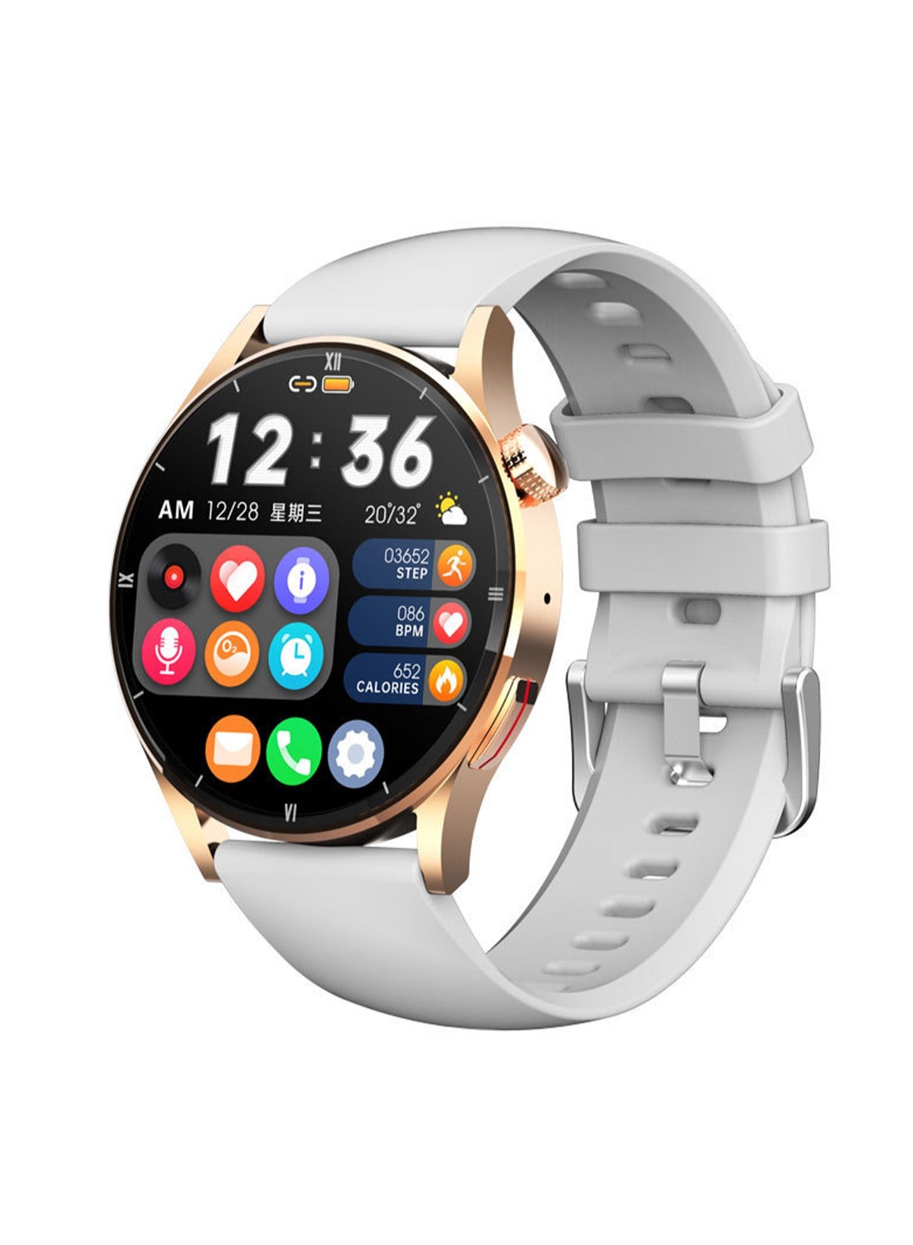 Compare QS39 Metal MultiSport Music Heart Rate Waterproof HD RTL8763E Call Smart Watch Gray at KSA Price