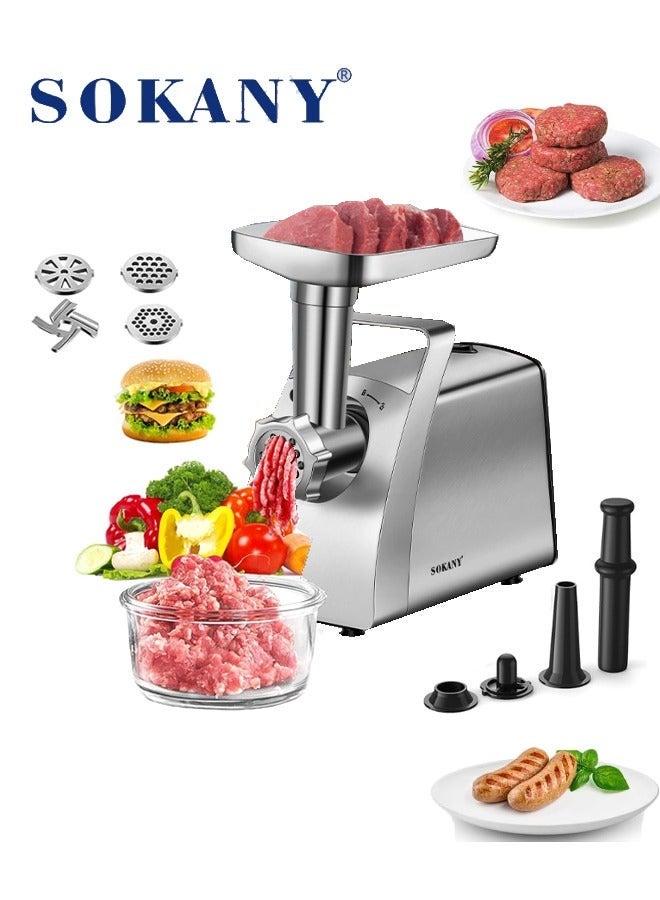 Compare Electric Meat Grinder,Meat Mincer Grinder and Sausage Maker Max 2400 Watt Powerful Copper Motor Stainless Steel Body for Home Use,SK06001 at KSA Price