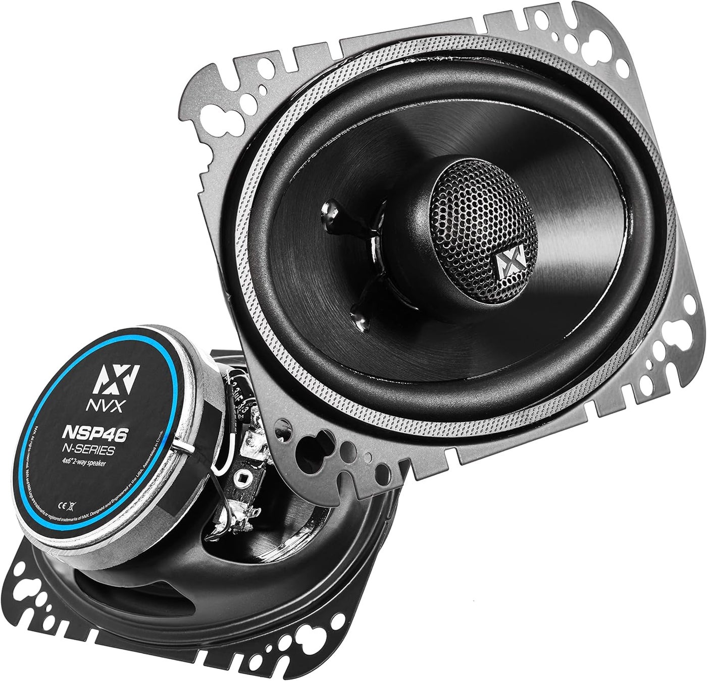 Compare NVX 4x6inch Professional Grade True 60 Watt RMS 2Way Coaxial Car Speakers with Silk Dome Tweeters, Set of 2 at KSA Price