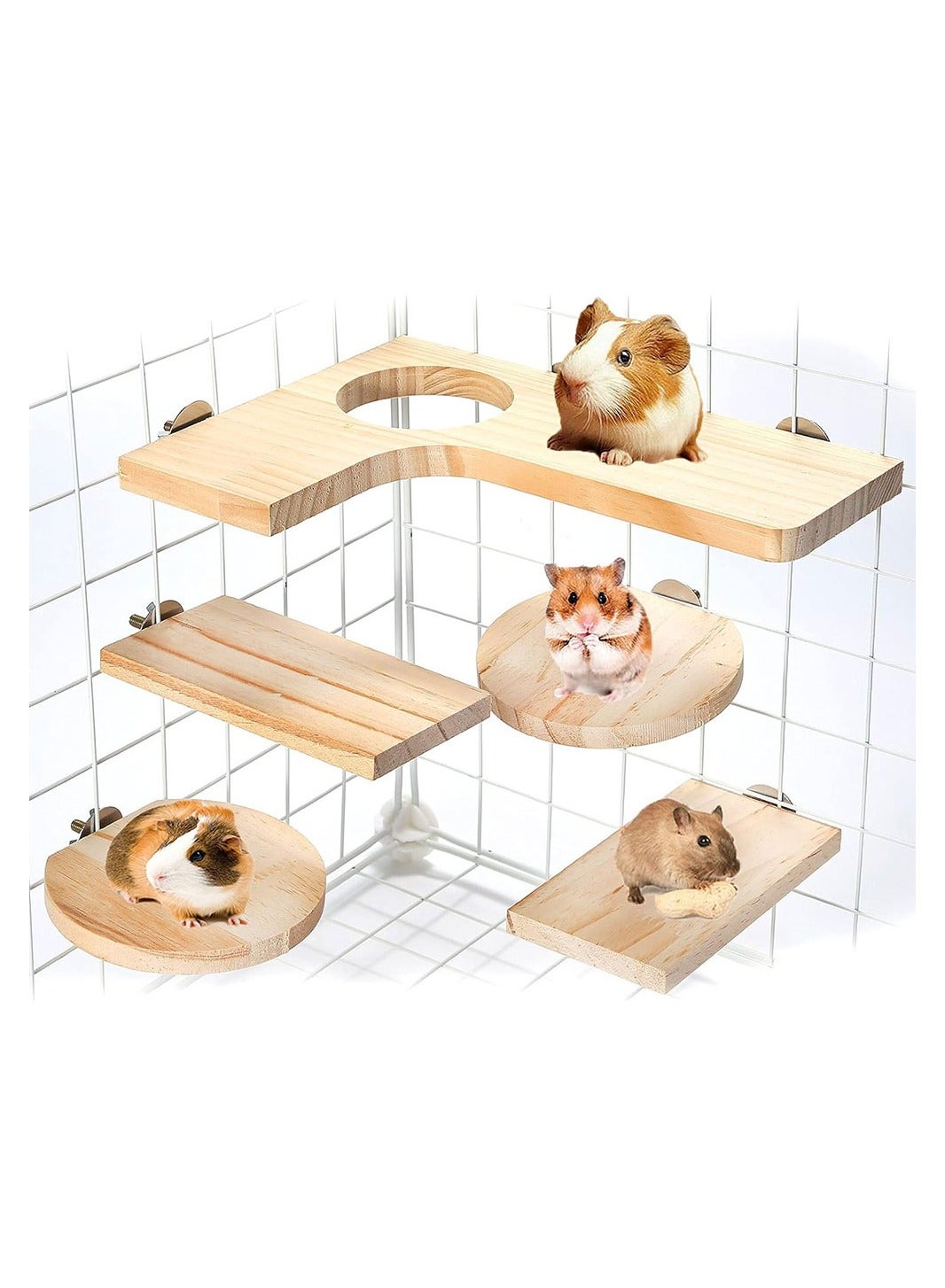 Compare COOLBABY 5PCS Parrot Hamster Chinchilla Squirrel Springboard Step Set Natural Wooden Pedal Wooden Platform for Small Animal at KSA Price