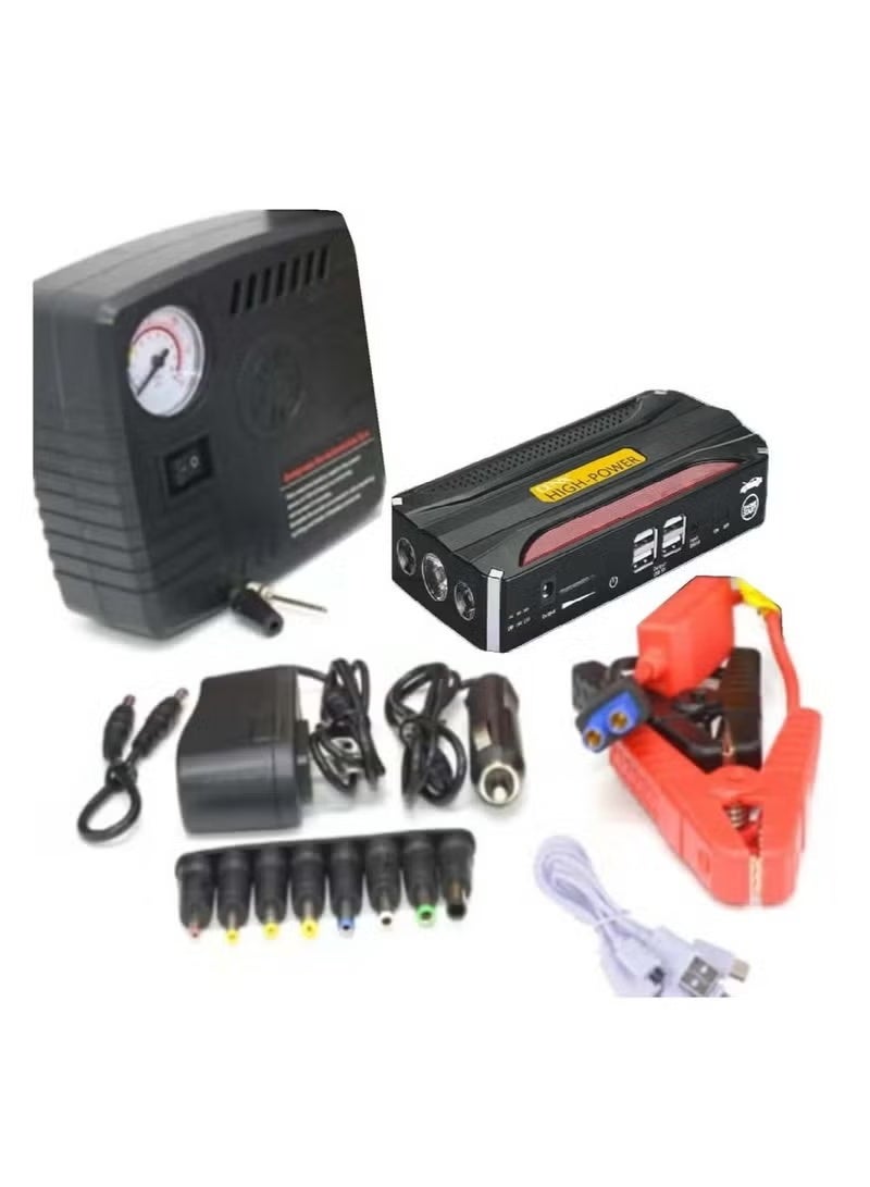 Compare 20000mAh Portable Car Jump Starter with Air Blower – USB Power Bank, Emergency Battery Booster, Compact for Travel & Outdoor Use at KSA Price