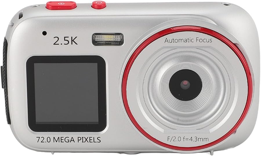 Silver Asixxsix 72MP Digital Camera Dual Screen 16X…
