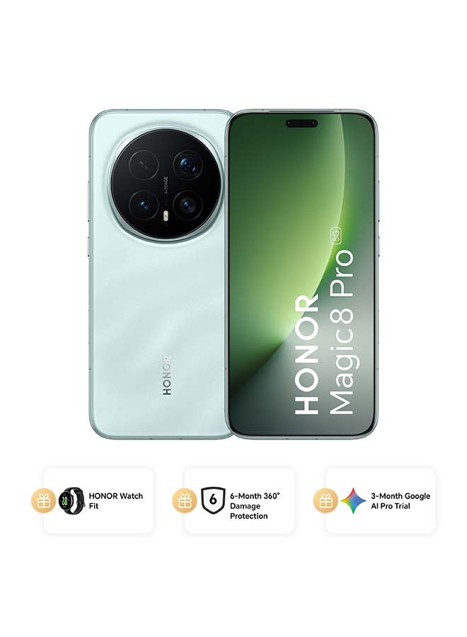 Compare Magic 8 Pro Dual SIM 5G Sky Cyan 12GB RAM 512GB With Free Watch Fit, 6 Month 360° Damage Protection Insurance and 3 Month Google AI Pro Trial  Middle East Version at KSA Price