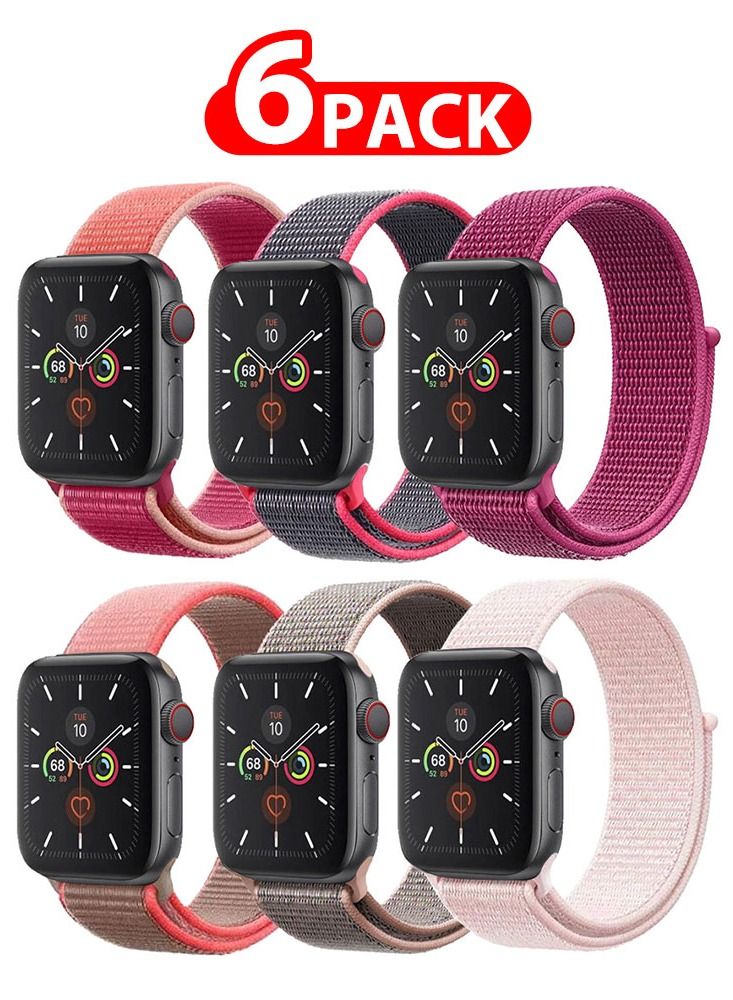 6 Pack For Apple Watch 41mm 40mm 38mm Nylon…