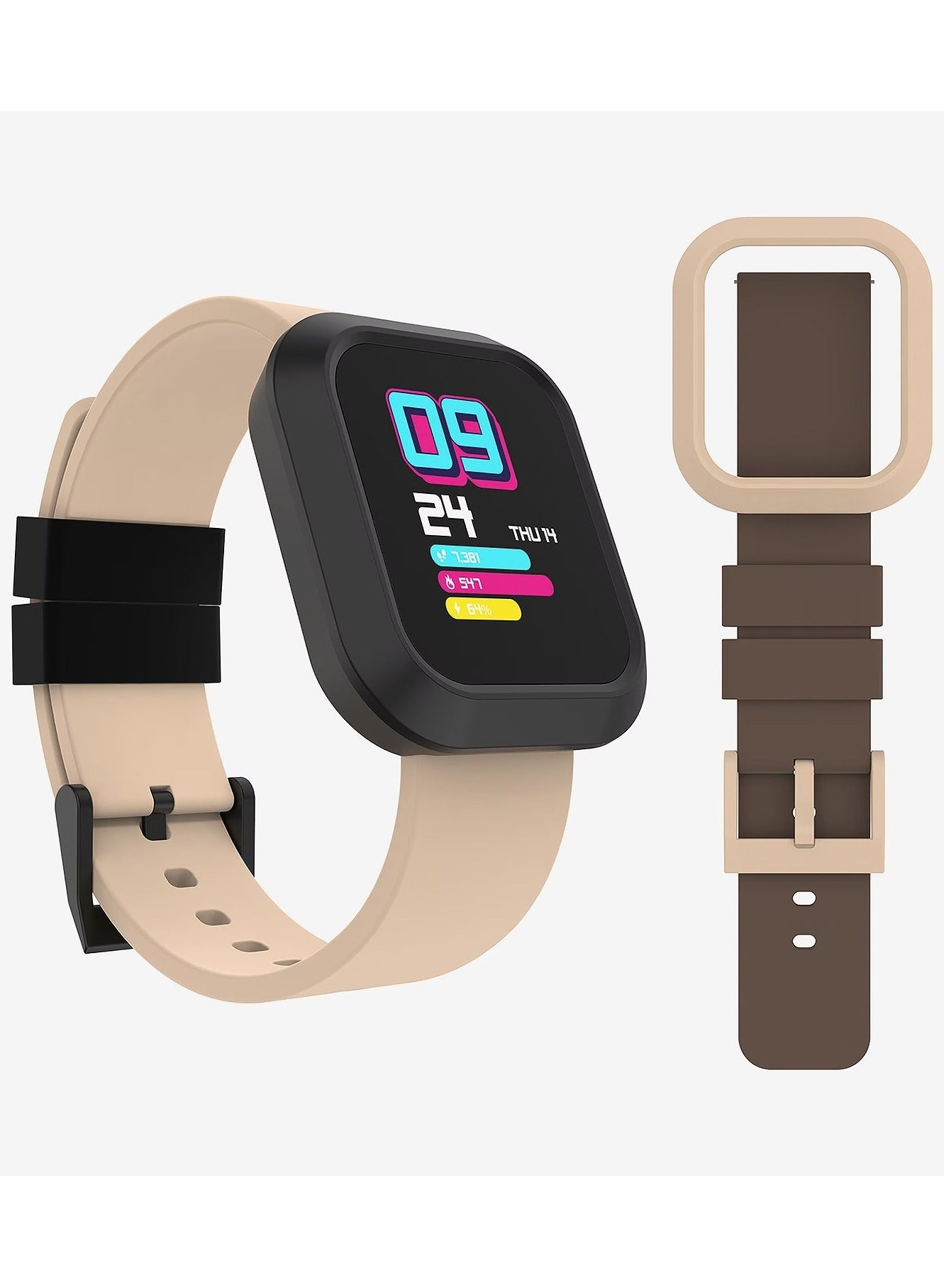Compare iTouch Unisex Interactive Flex Watch BlackBeige with  Interchangeable Silicone Strap, TF401AG20 at KSA Price