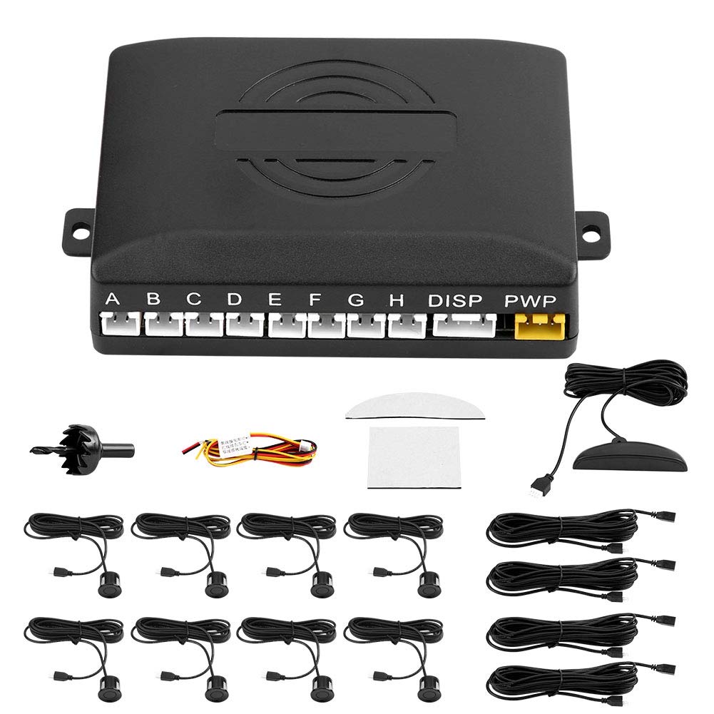 Compare Backup Parking Sensors 8 System Car Reverse Alert with Digital LED Display for Trucks SUVs Sedans Fit Automatic Detection at KSA Price