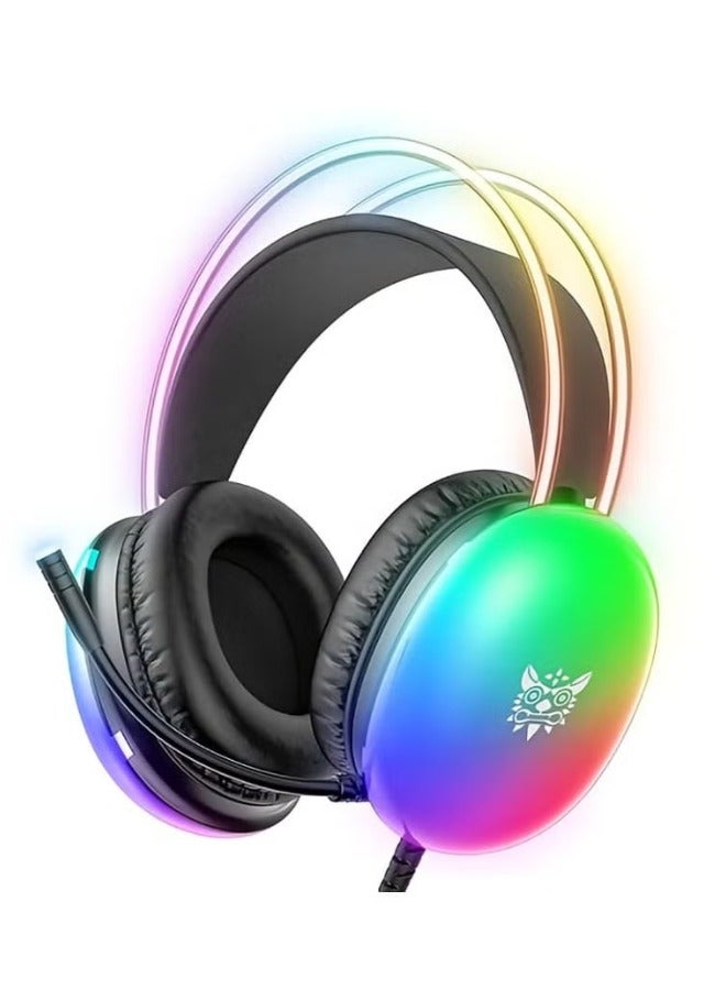 Compare X25 Professional Gaming Headset USB+3.5 RGB Light 3D Stereo Noise Cancellation Multi Platform Compatibility With Microphone for PS4PS5XOneXSeriesNSwitchPCV at KSA Price