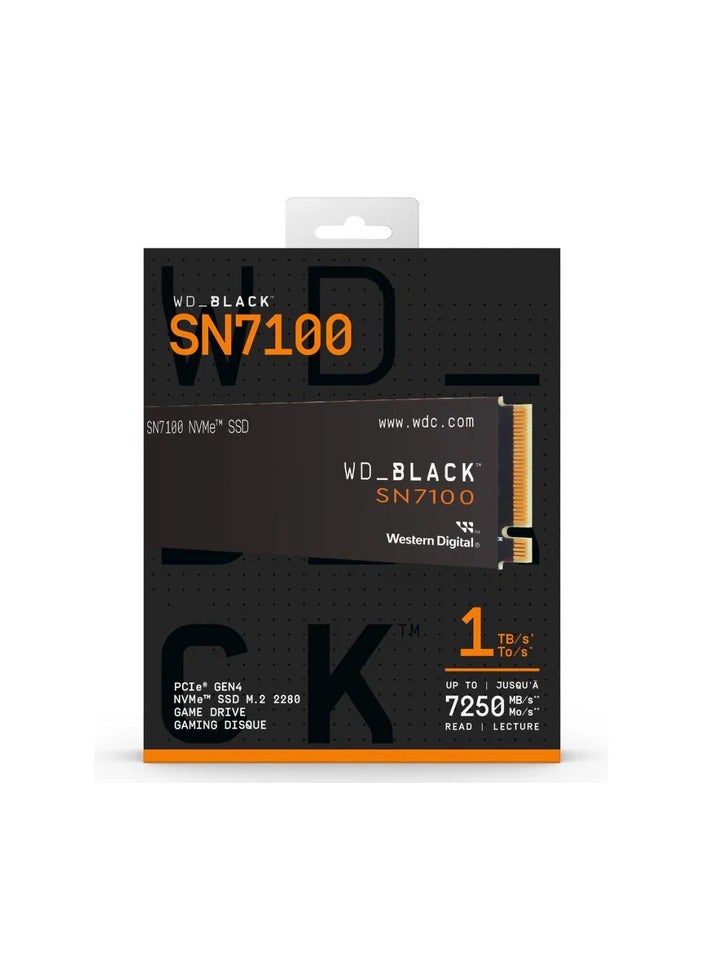 Compare SN7100 1TB Internal NVMe PCIe Gen4 M.2 2280 SSD, Up to 7,250 MBs Sequential Read, 6,900 MBs Write, 3D TLC NAND, DRAMless Design, Low Power Consumption, Compatible with Desktop & Laptop PCs, Black | WDS100T4X0E00CJA0 1xx at KSA Price
