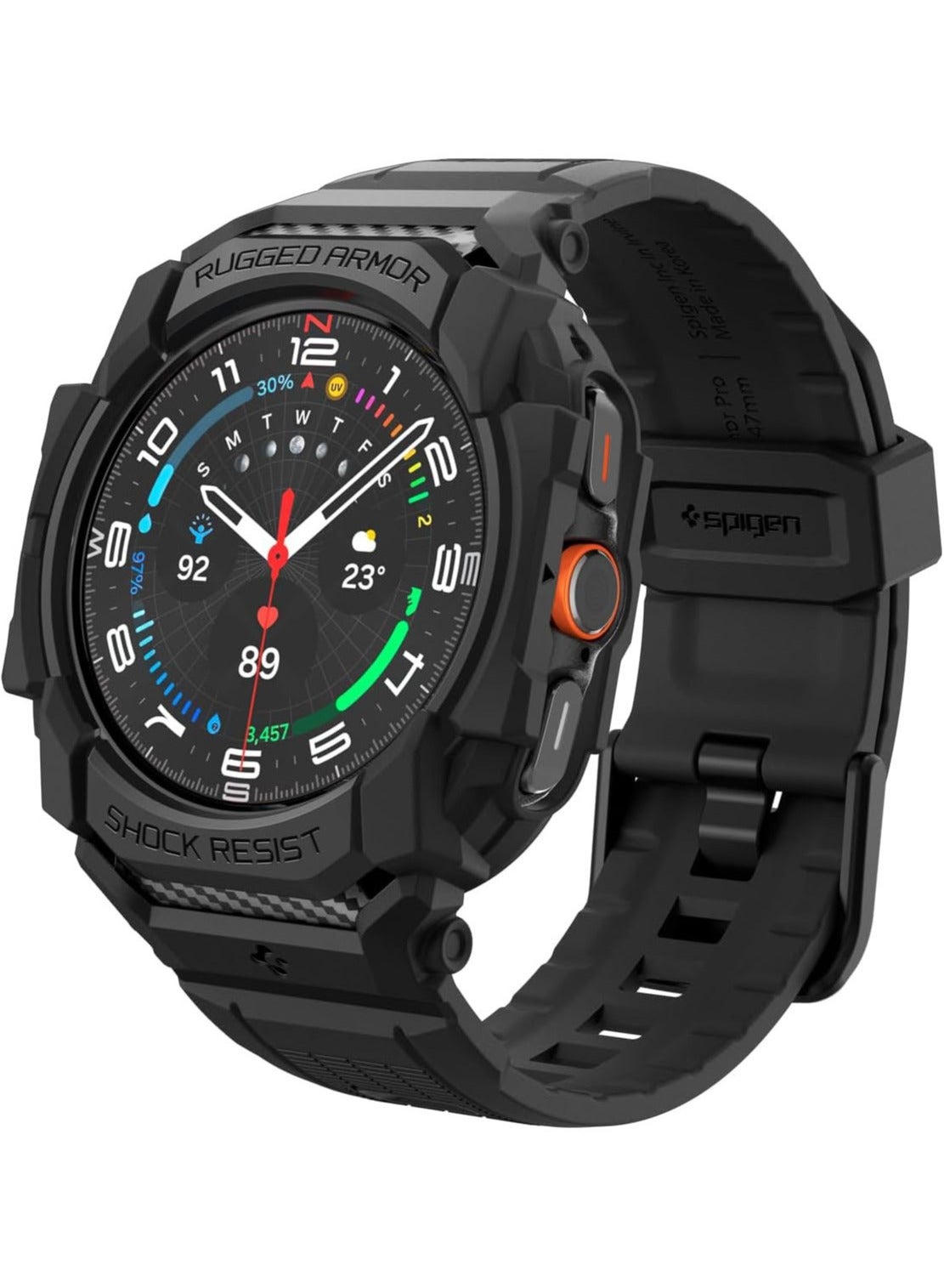 Compare Rugged Armor Pro for Samsung Galaxy Watch Ultra 47mm Case with Band 2024  Matte Black at KSA Price