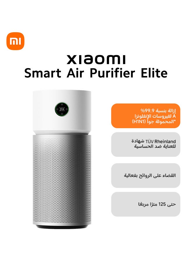 Compare Xiaomi Smart Air Purifier Elite Y600 for Large Rooms up to 125 ㎡（1345 ft²）, HighCADR Air Purification, Dual HEPA & Activated Carbon Filters, 0.3μm Fine Particle Removal, RealTime PM2.5 Monitoring, OLED Air Quality Display, Smart App & Voice Control, Quiet Sleep Mode Y600 White at KSA Price