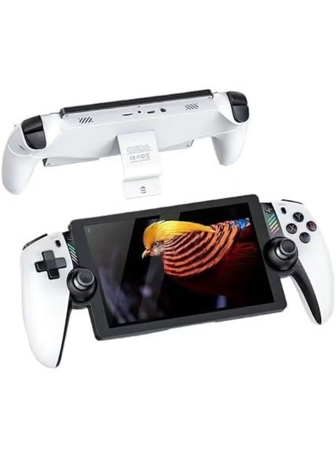 Compare M28 Retro Handheld Game Console 7.1 Inch HD IPS Display 1024x600 Portable Gaming Player with Linux EmuELEC System, 30+ Emulators, 20,000+ BuiltIn Classic Games, 128GB Storage, Up to 256GB TF Card Support, RGB Ambient Lighting, 4000mAh Rechargeable Battery, 3D Analog Joysticks, Hidden Rear Stand for Kids and Adults at KSA Price