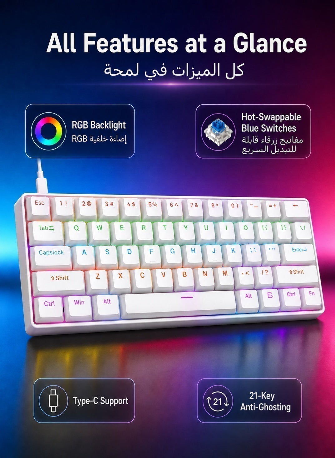 Keyboard mechanical keyboard blue switch RGB keyboard…