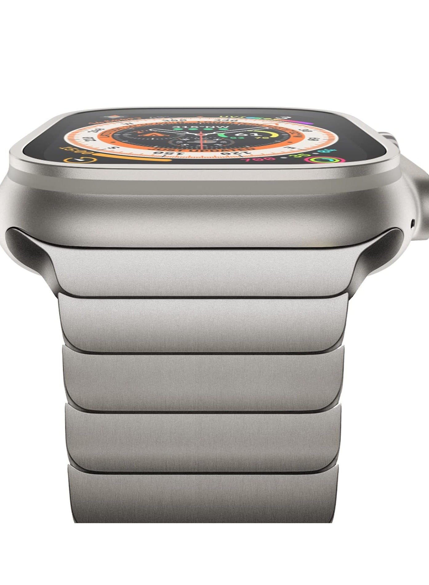Compare Compatible with Apple Watch Ultra Band 49mm 46mm  45mm 44mm 42mm 41mm 40mm 38mm,Men and Women Stainless Steel Metal Band for Ultra 2  iWatch Series SE87654321 at KSA Price