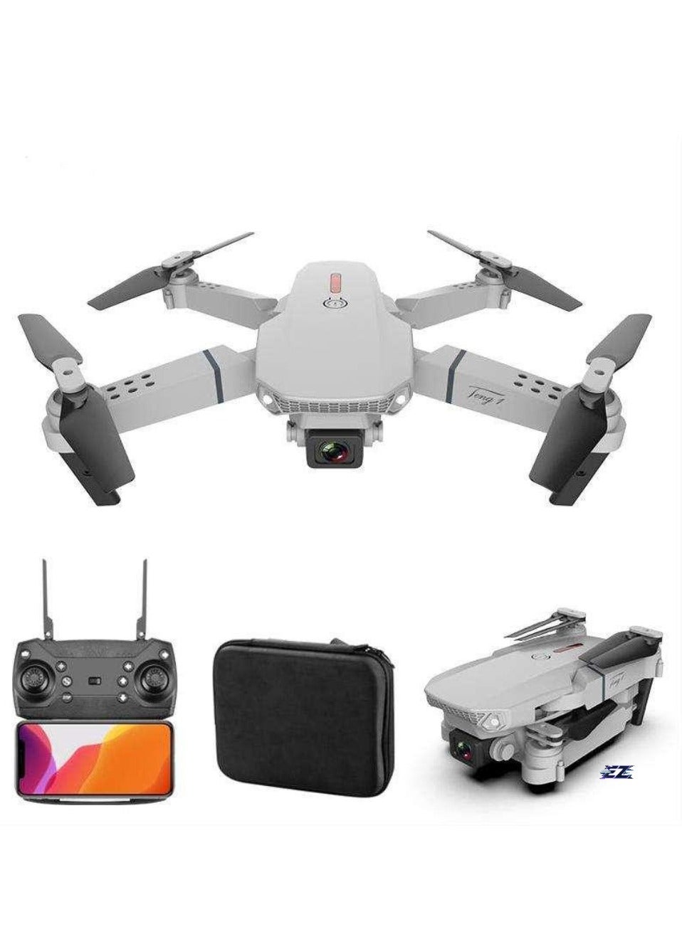 Compare Foldable Quadcopter Drone with 360° Roll | 150m Range | Dual HD Camera Lens | 2530 Min Flight Time | Speed Control, Gesture Manipulation, Optical Flow, Avoidance Grey at KSA Price