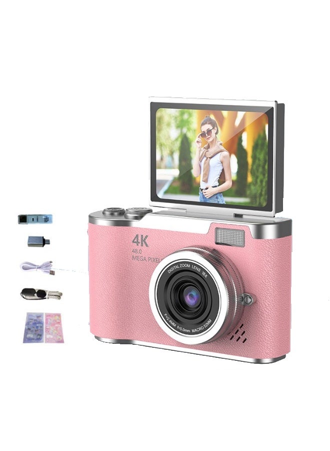 Compare 4k CCD Digital Zoom Student Digital Camera 48MP Portable Digital Photography Camera 180° Flip Screen Selfie Camera?free 128GB SD card at KSA Price