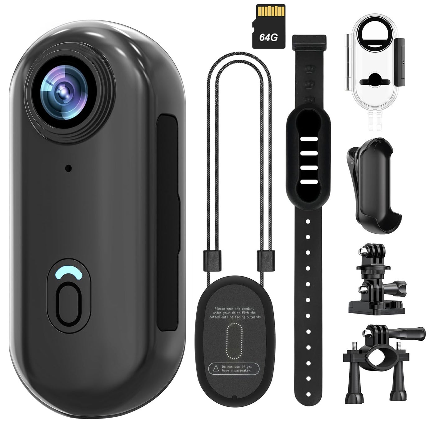 4K WIFI POV Action Body Camera 64GB, Thumb Size…