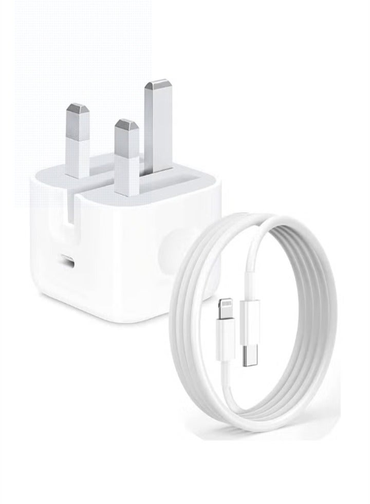 Compare 20W Fast Charger | USB C Fast Wall Charger with 1m USB C to Lightning Cable White at KSA Price