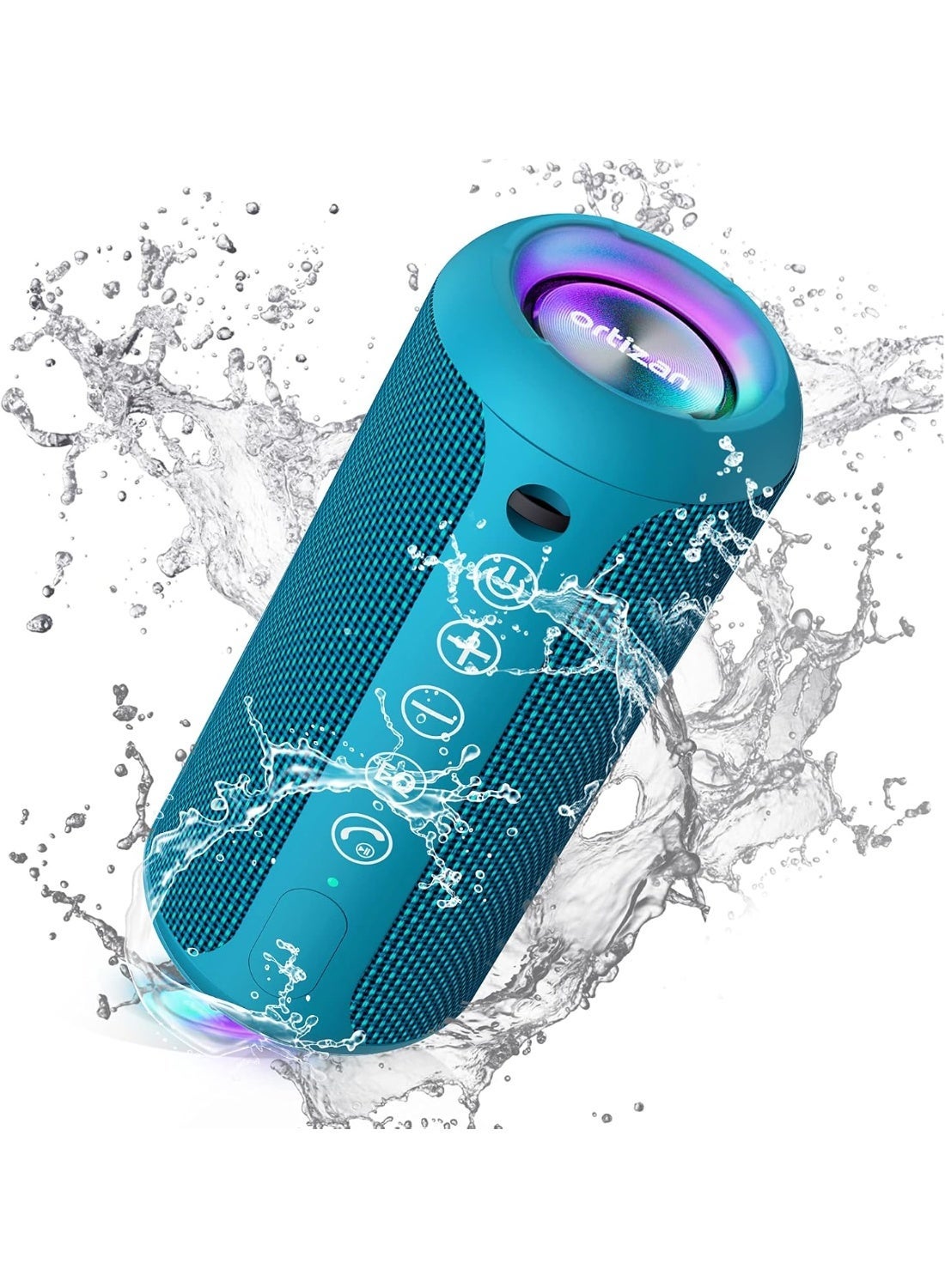 Compare Ortizan Portable Bluetooth Speaker, IPX7 Waterproof Wireless Speaker with 24W Loud Stereo Sound, Outdoor Speakers with Bluetooth 5.3, 30H Playtime, 66ft Bluetooth Range, Dual Pairing for Home at KSA Price