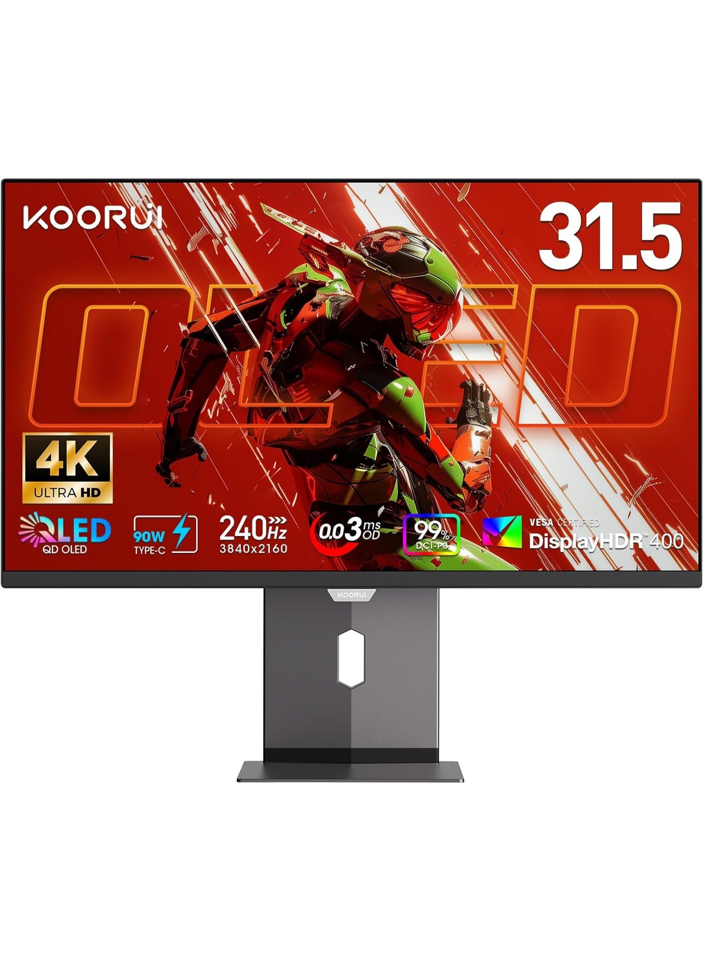 Compare 32Inch UHD 4K OLED Gaming Monitor | 3840×2160, 240Hz Refresh Rate, 0.03ms GTG, HDR True Black 400, Adaptive Sync, 2× HDMI, DisplayPort, 90W USBC, USBA 3.0 TiltPivotSwivelHeight Adjustable Stand, VESA Mount – UltraSmooth Esports Display S3241XO at KSA Price