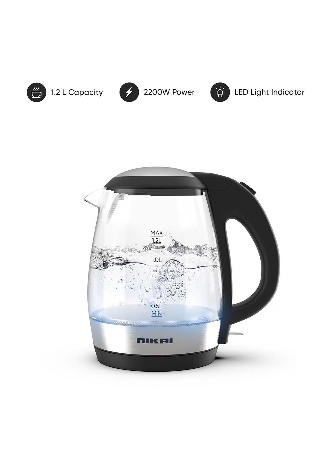 Compact, Electric Glass Kettle, Effortless Boiling…