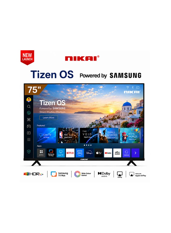 Compare 75inch 4K UHD Smart TV Tizen OS Samsung Powered Ultra HD LED Television | HDR10 | Voice Control | Builtin WiFi | Bluetooth 2.1 + EDR | 5000:1 Contrast | 3 HDMI | 2 USB  75QTZN4KSLED 75QTZN4KSLED Black at KSA Price