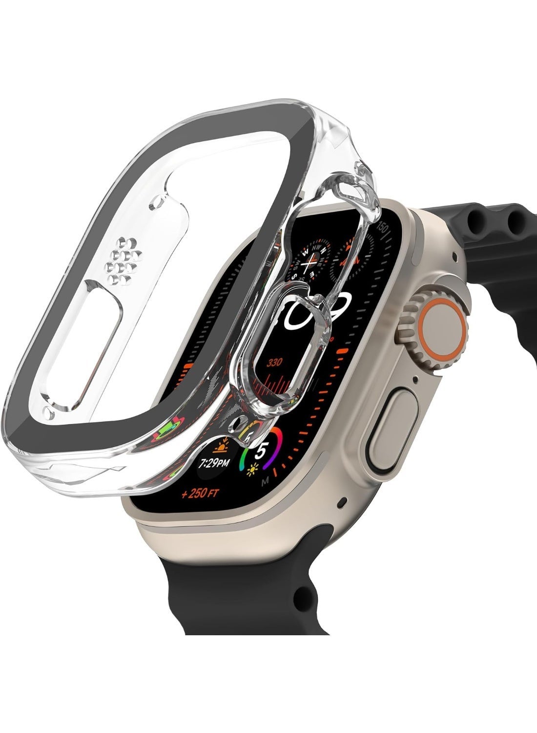 Compare TemperedCurve 2in1 Treated Screen Protector + Bumper for Apple Watch UltraUltra 2 | Full Screen & Frame Coverage, DropImpactScratch Protection, Easy Snap Installation Transparent clear at KSA Price