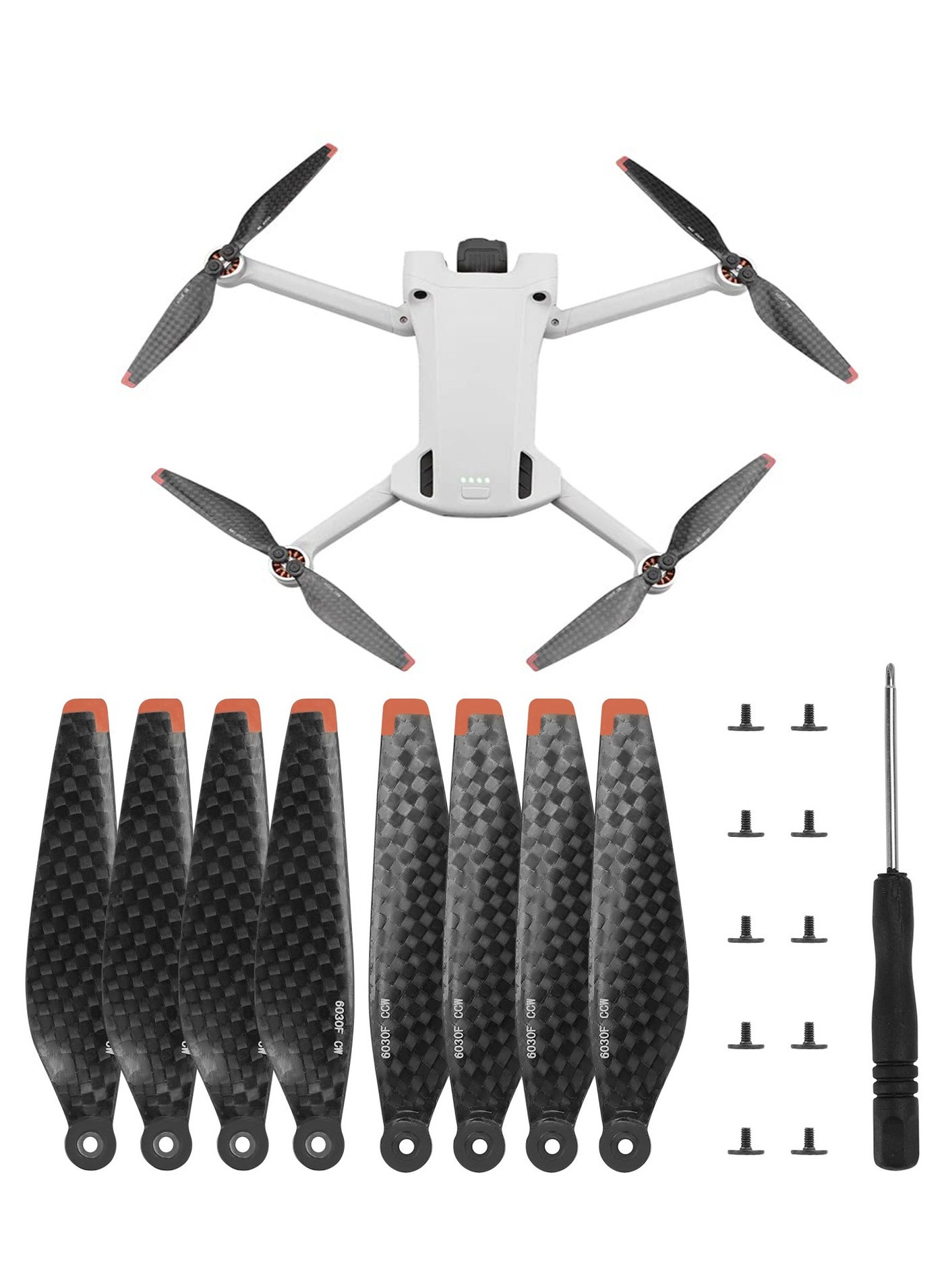 Compare Propellers for DJI Mini 3 Pro, Carbon Fiber Propellers, Durable Low Noise Propeller Replacement Part, Drone Accessory Part Kit 8 PCS at KSA Price