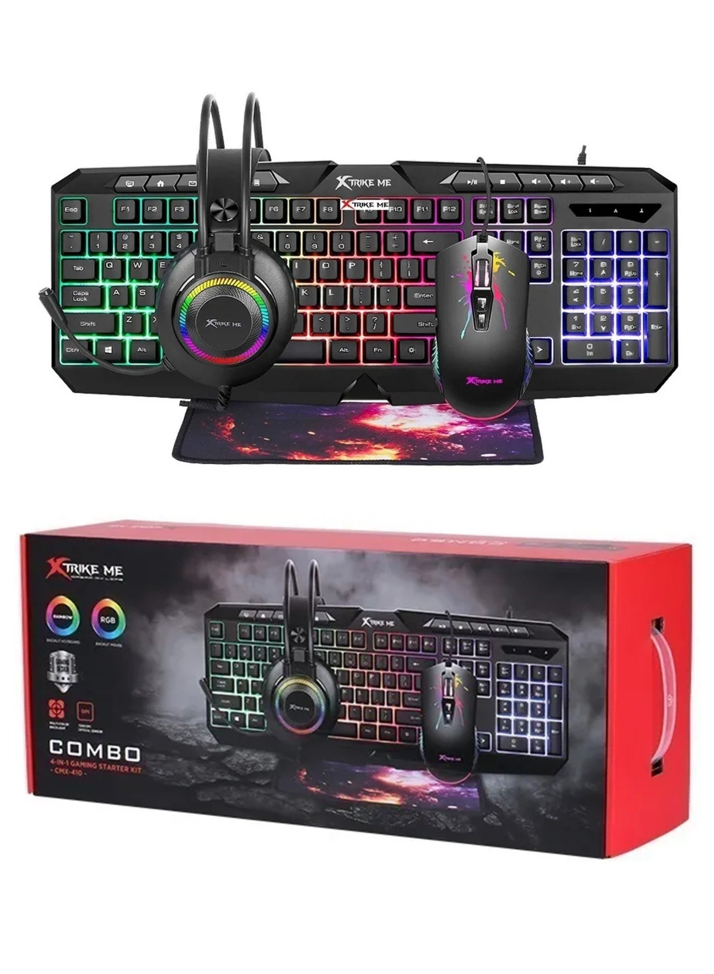 Compare CMX410 Gaming Combo With Keyboard, Mouse, Headset And Mousepad at KSA Price