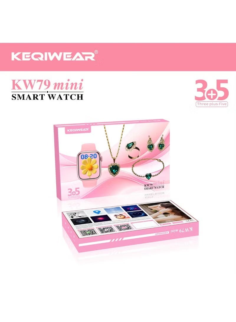 Compare KEQIWEAR KW79 mini SMART WATCH THREE 3+2 There are two watches, three watch straps and one bracelet at KSA Price