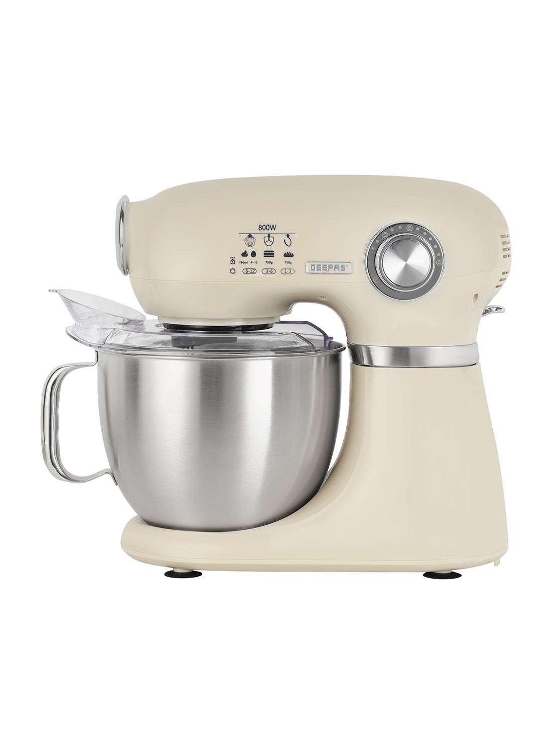 Compare Stand Mixer With 5 Liter Stainless Steel Bowl, Powerful Copper Motor with 12 Level Mixing Control, ABS Body, Perfect for Kneading Dough, Mixing Batter, Whisking Eggs, etc. Includes a Hook, Beater Whisk, Splash Cover 5 L 800 Wx at KSA Price