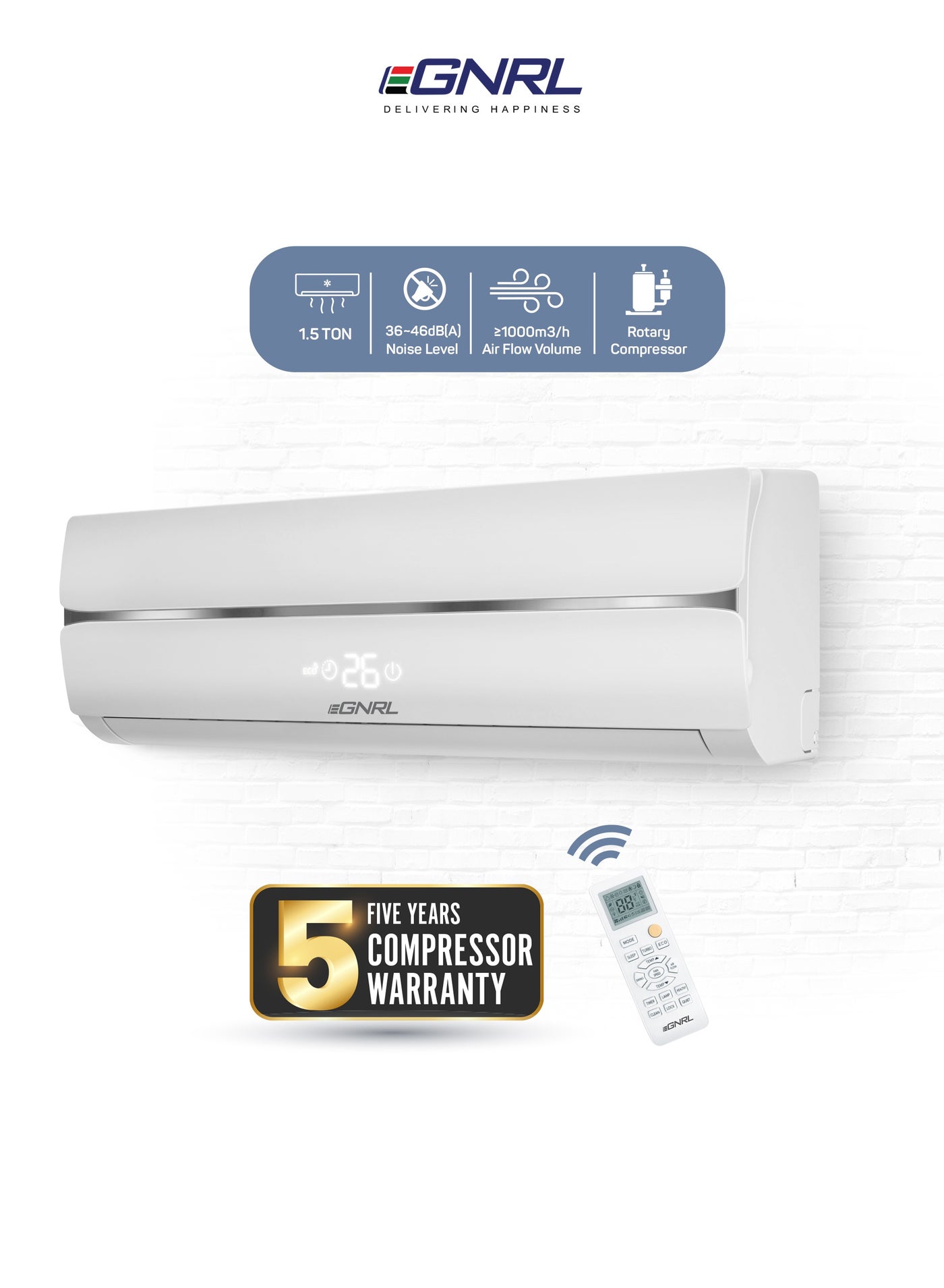 1.5 Ton Split AC T3 Rotary R410a| 4…