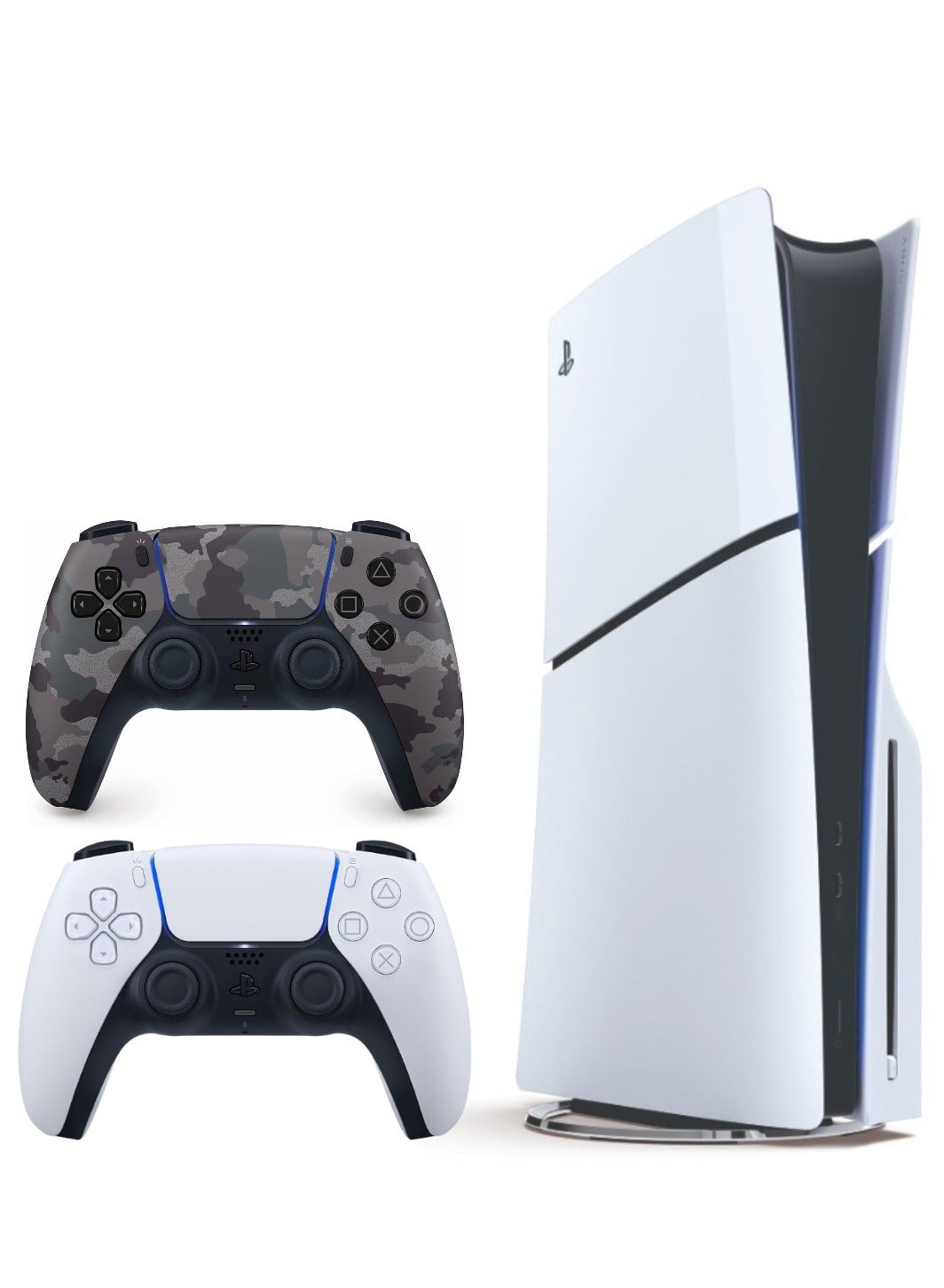 Compare PlayStation 5 Slim Disc Console With Extra Wireless Controller  Grey Camouflage at KSA Price