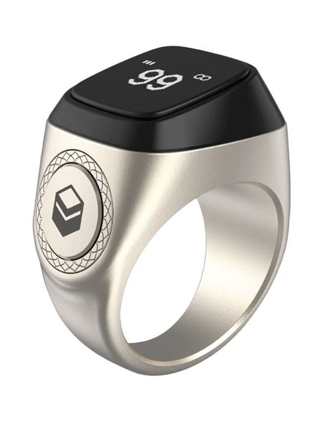 Smart Tasbih Zikr Metal Ring 18MM Silver
