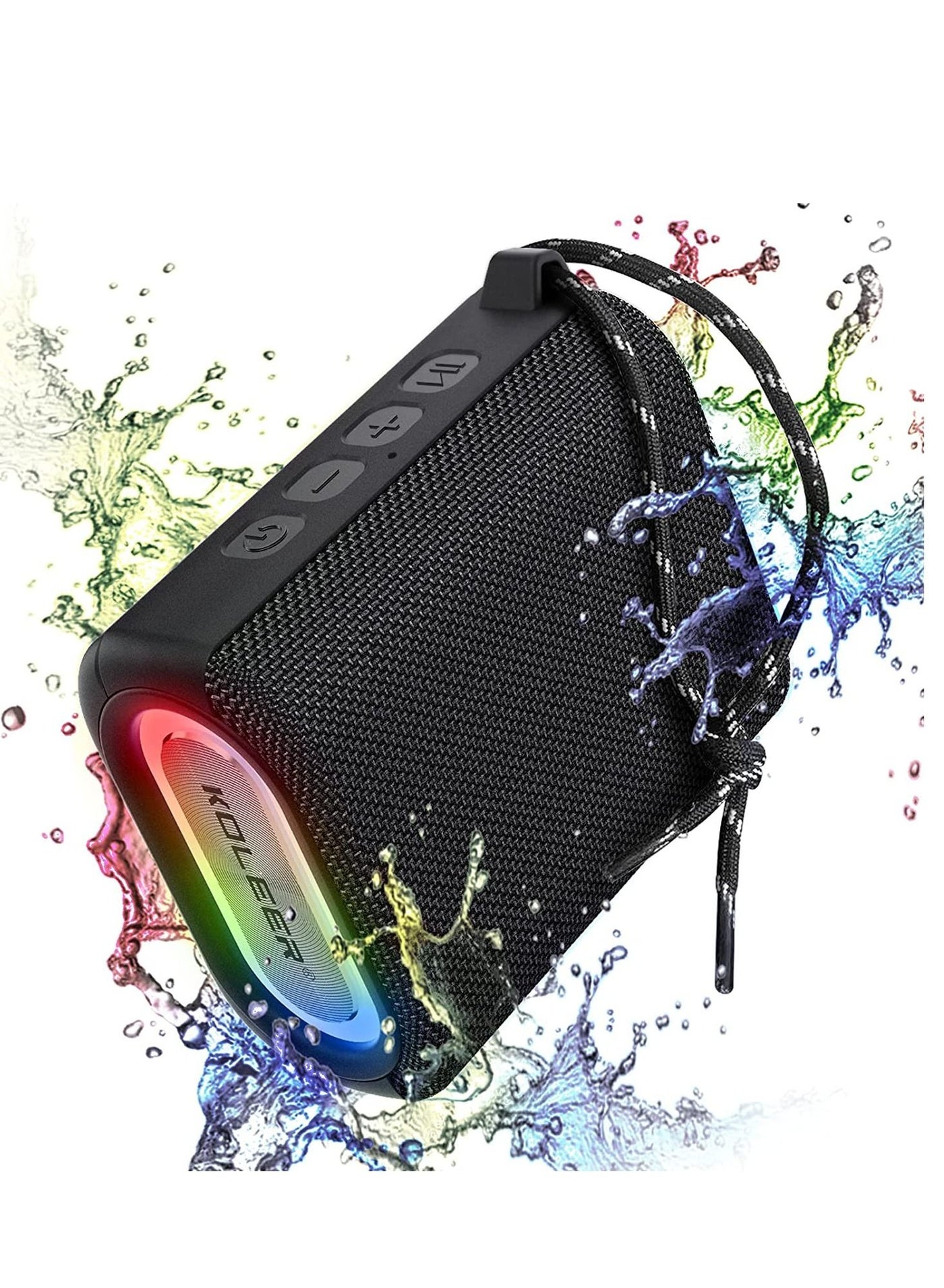Compare Bluetooth Speaker Waterproof IPX7 with Lights, Portable Wireless Speakers with Bluetooth5.0, 10W Loud Stereo, Strong Bass, 30H Playtime, FMAUXMicTWS, for Home & Outdoor at KSA Price