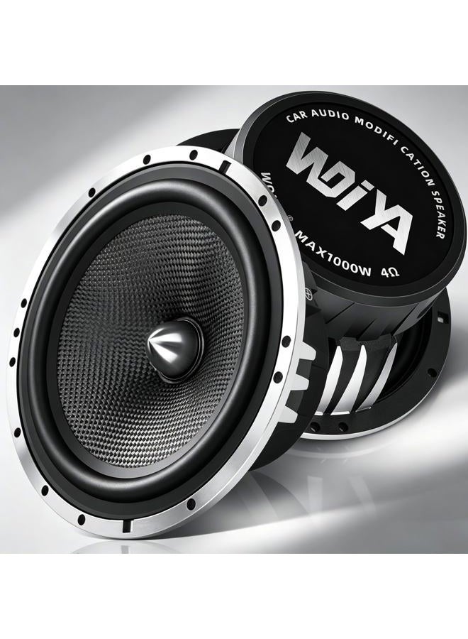 Compare 2025 Upgrade 6.5Inch Car Speakers 1000W Peak Power  HighPerformance Carbon Fiber Cone Woofers, Bullet Head Design for Clear Bass & Stereo Sound, Door Audio System (2 Speakers) at KSA Price