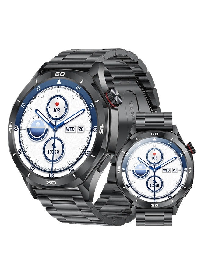 Compare Mens Smart Watch, 1.52 HD Screen, Sports Mode, Health Monitoring Smartwatch, IP67 Waterproof Smart Business Watch, RTi129 Steel Strip Black at KSA Price