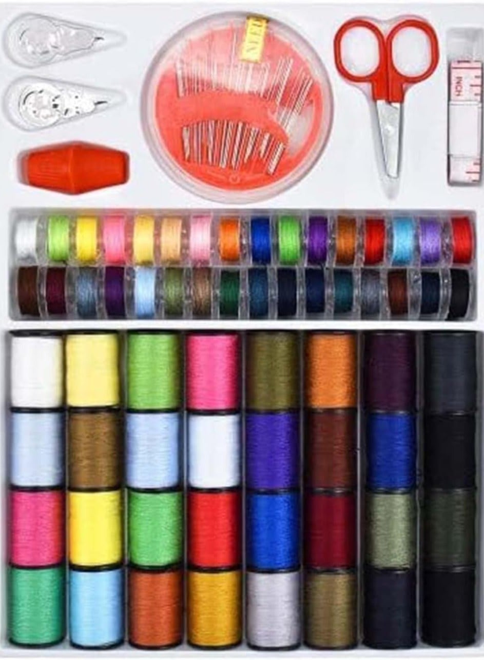 Compare Sewing Thread Tools Kit 64 Rolls Machine Thread Spools and Sewing Bobbins Sewing Accessories with Scissors Thimble Threader Tape Measure and 30pcs Needles MultiColor at KSA Price