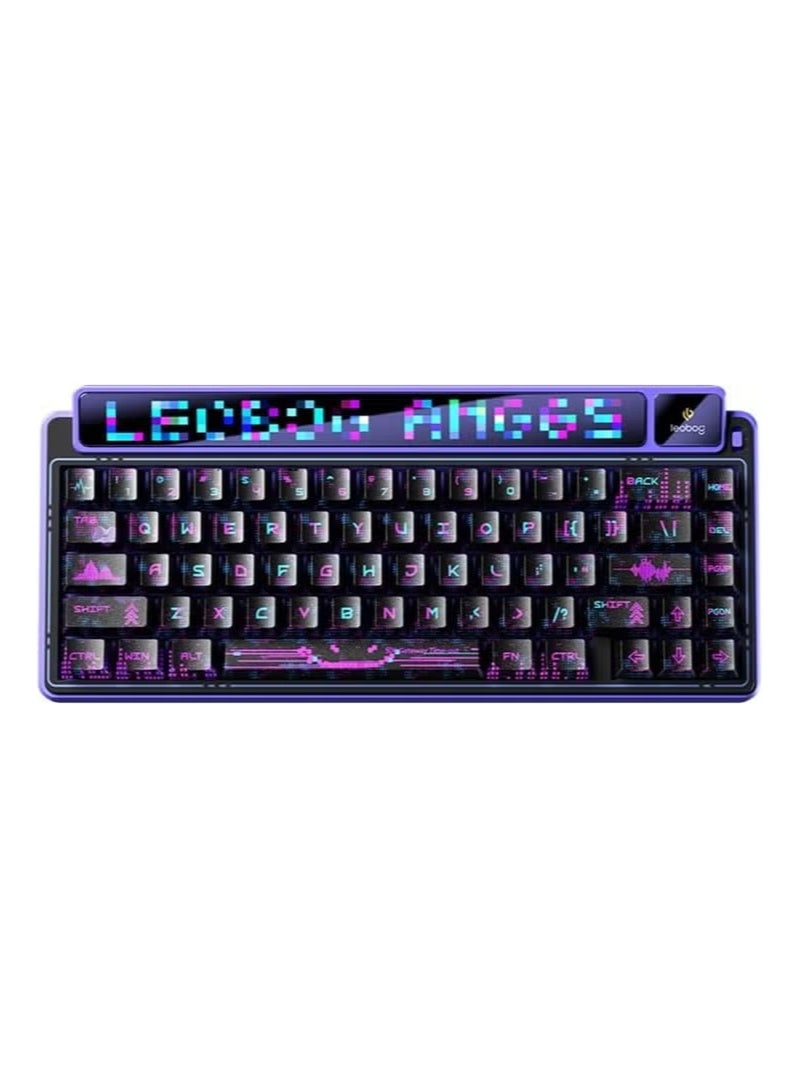 Compare AMG65 Mechanical Gaming Keyboard with Dual Display, 65% Wireless Small Custom Keyboard RGB, Bluetooth2.4GWired, Rapid Trigger, Hot Swappable for Windows Laptop PC Mac  Purple at KSA Price