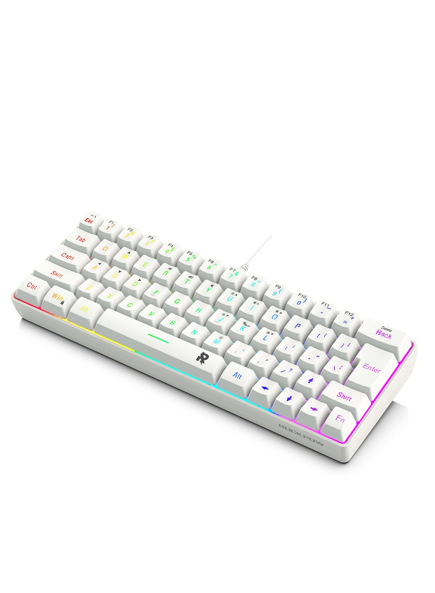Compare 60% Wired Gaming Keyboard, RGB Backlit UltraCompact Mini Keyboard, Waterproof Small Compact 63 Keys Keyboard for PCMac Gamer, Typist, Travel, Easy to Carry on Business Trip at KSA Price