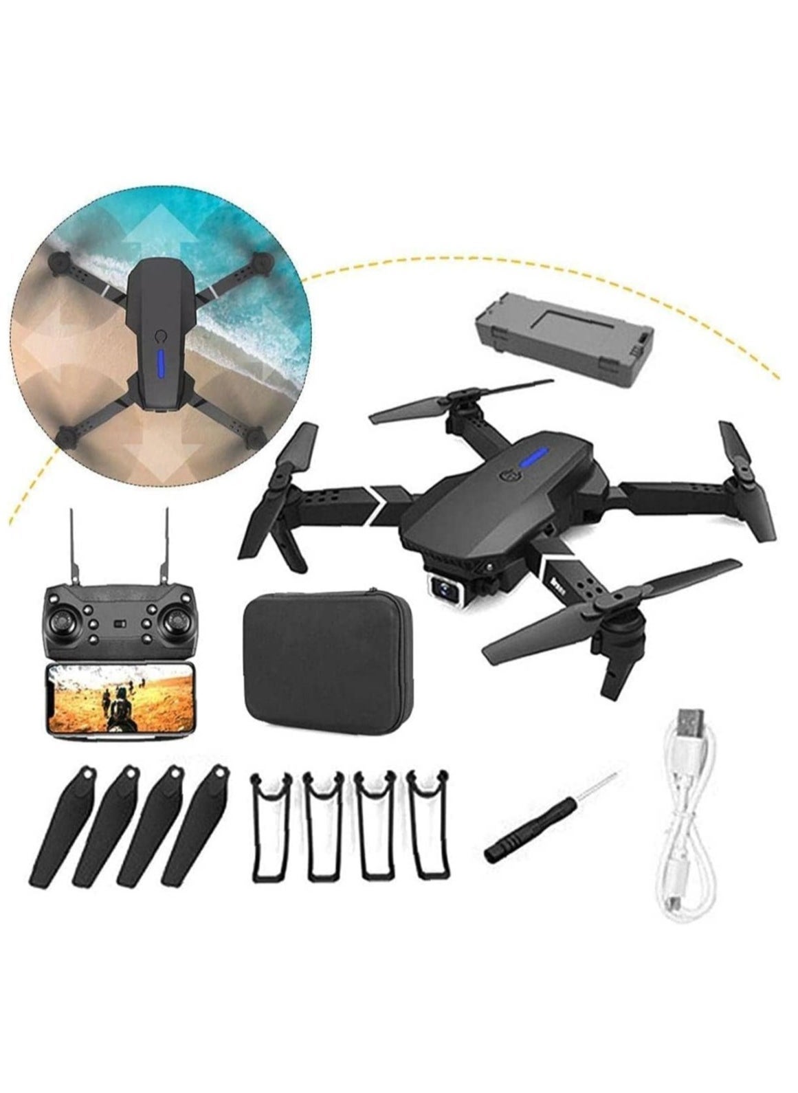 New E88 Ayoo 4K Mini Drone with Dual Camera – The…