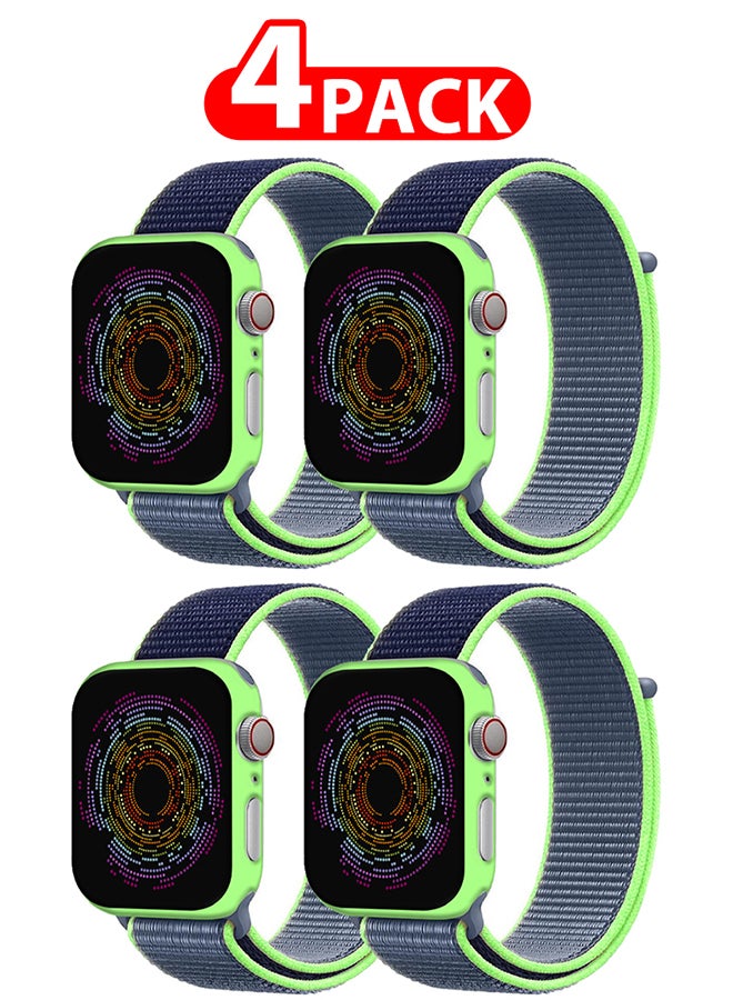 Compare 4 Pack Nylon Sport Loop Band Compatible With Apple Watch Bands 38mm 40mm 41mm Women Men Braided Elastic Wristbands Replacement Band For iWatch Series 7 6 5 4 3 2 1 SE Multicolour at KSA Price