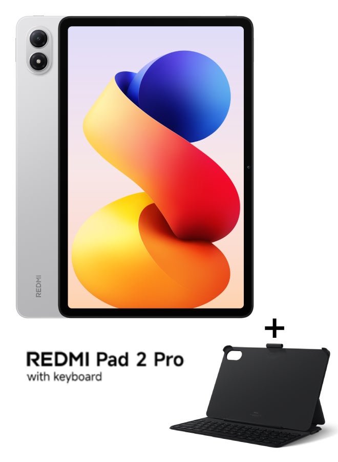 Compare Redmi Pad 2 Pro 12.1 2.5K crystalclear Display Silver 8GB RAM 256GB WiFi with Free Inbox Keyboard  Global Version at KSA Price