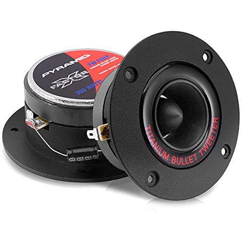 Compare Pyramid 1” Audio Car Tweeter Speaker  3.25” Bullet Horn Aluminum DieCast Titanium Dome, 300 Watt Peak, 2k25kHz Frequency Response, 4 to 8 Ohm, Heavy Duty 20 oz. Magnet Structure  1 Pair TW18BK,BLACKRED at KSA Price