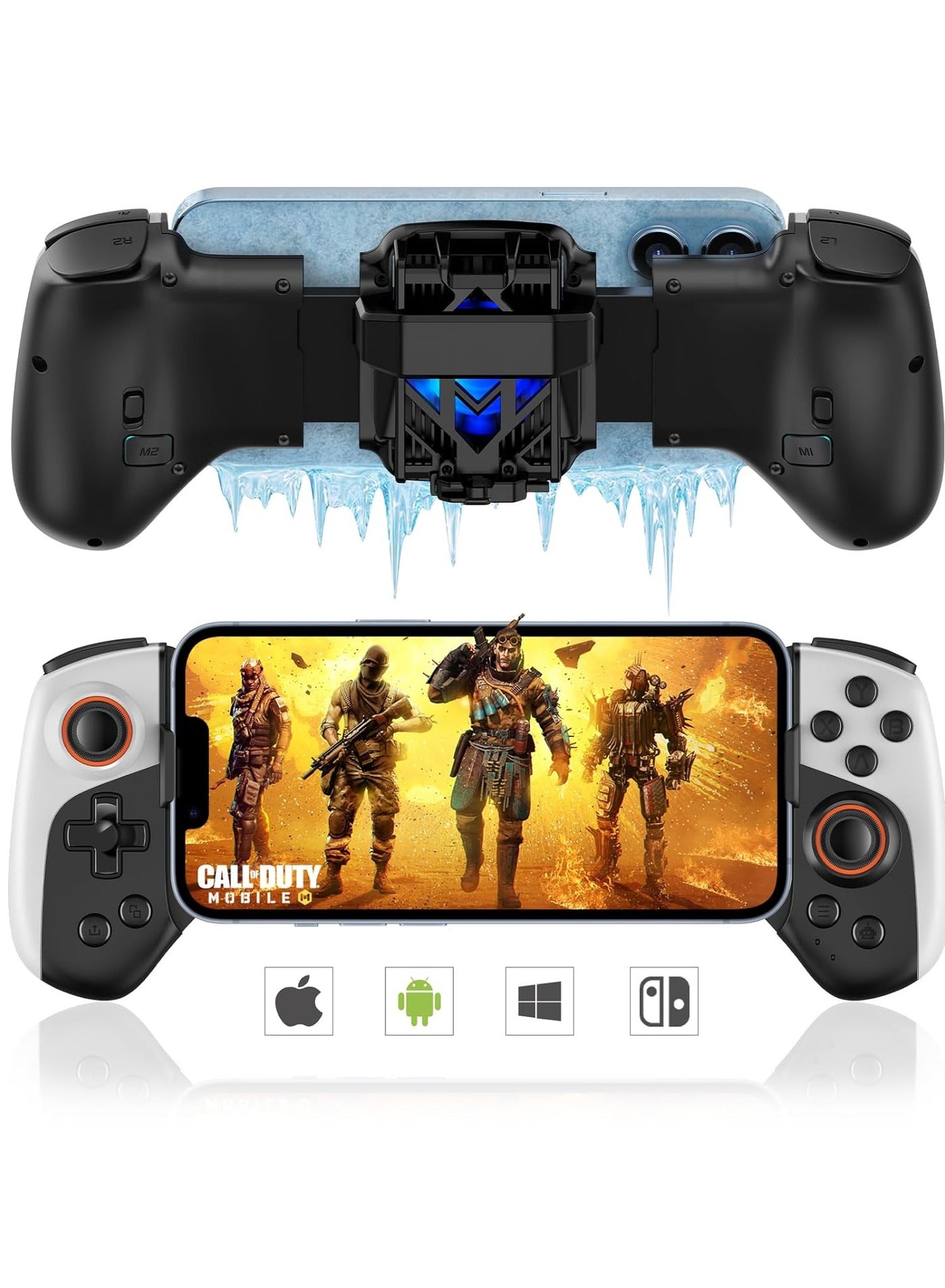 Compare Wireless Gamepad Controller for iPhone iOS Android Switch PC with Cooling Conduction Plate, Phone Controller Joystick for iPhone, Samsung, LG, Google, TurboMacro Function, COD, Diablo at KSA Price