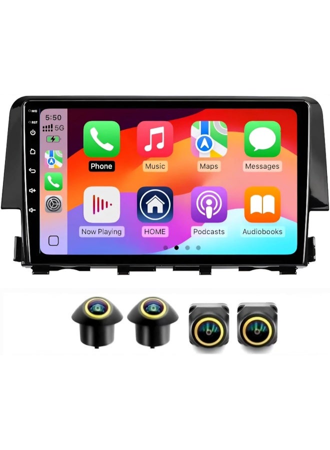 Compare Fit Honda Civic Car Stereo Android Screen With Apple Carplay Android Auto Honda Civic 20162021 Fast Interface AHD Camera Included 4G&WIFI QLED 4+32GB 360D Cameras at KSA Price